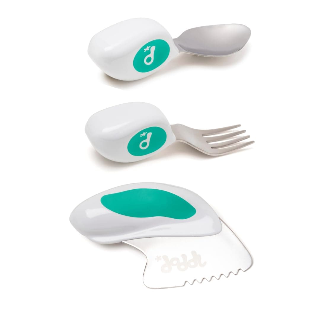 doddl toddler spoon, fork & knife cutlery set - Aqua