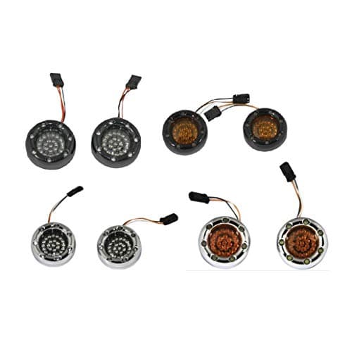 Custom Dynamics BTRC-AW-JAE-S LED Turn Signal (Chrome Housing Amber/White/Smoke Bullet Ringz (JAE Base/Dual Intensity))