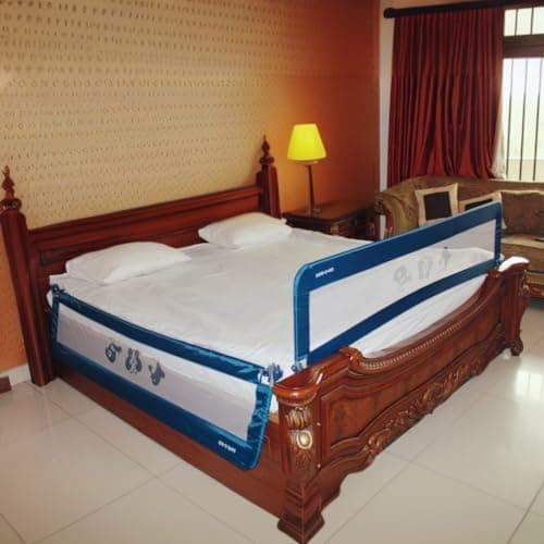 Safe-O-Kid Bulwark Fully Foldable Bed Rail Guard with 1 Year Warranty, EN 71 Certified - Blue (5FT/152CM), Pack of 1