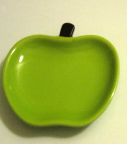 NEW Green Apple Fruit Design Plate Kitchen Utensil Spoon Rest Tea Bag Rest Holder Stove/ Desk Top; Multifunctional M&M's/Skittles/Peanuts/Dessert Snack Tray Dish by Greenplate