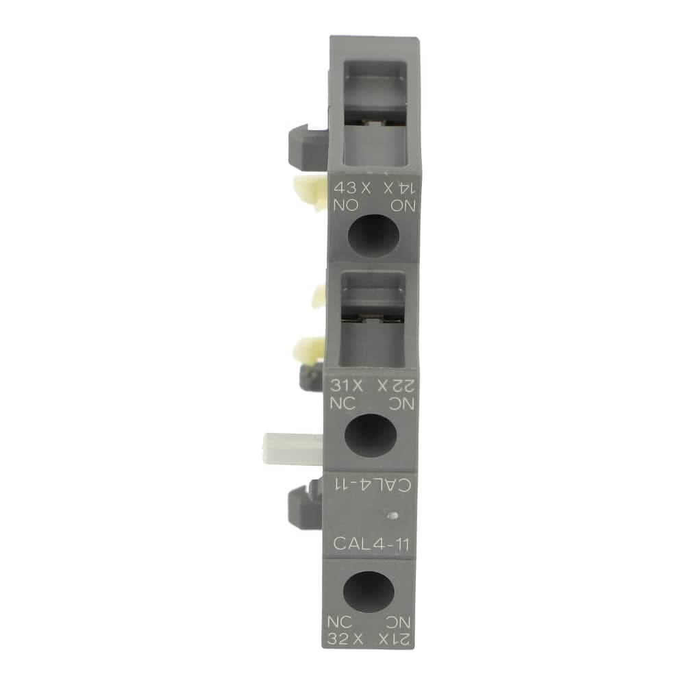 Auxiliary Contact Block, Side Mounted, 2 Contacts, N/O, N/C, Grey, Plastic, Screw Connector