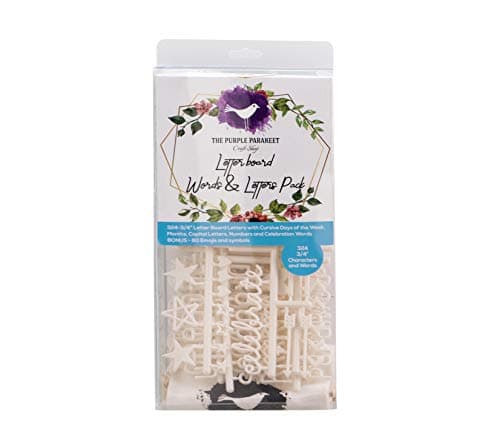 Letter Board Letters 3/4 inch, 324 Letters and 80 Emojis, Cursive Days of The Week, Months, Celebration Pack, Alphabets, Numbers, Symbols & More, Canvas Bag