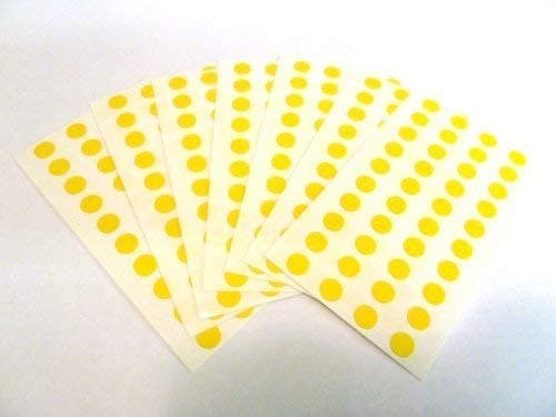 270 Yellow Round Stickers - Sticky Coloured Self Adhesive Dots for Colour Coding