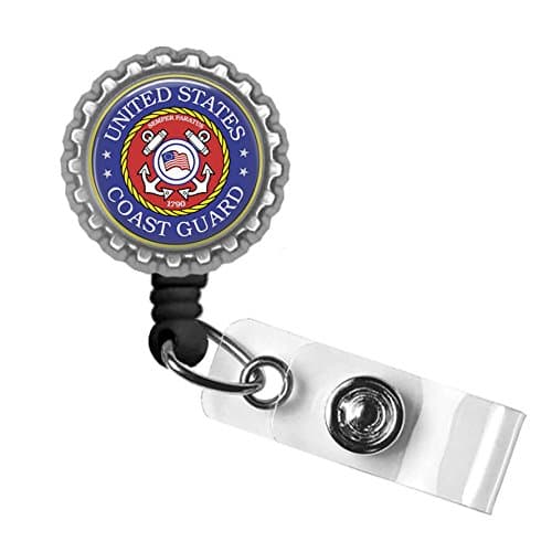 United States Coast Guard Silver Retractable ID Tag Badge Reel by Geek Badges