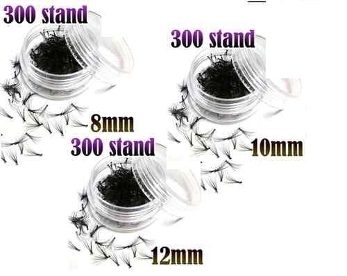 12mm 300 each pot Individual Eyelash Extension False Eye Lashes Cluster Flare