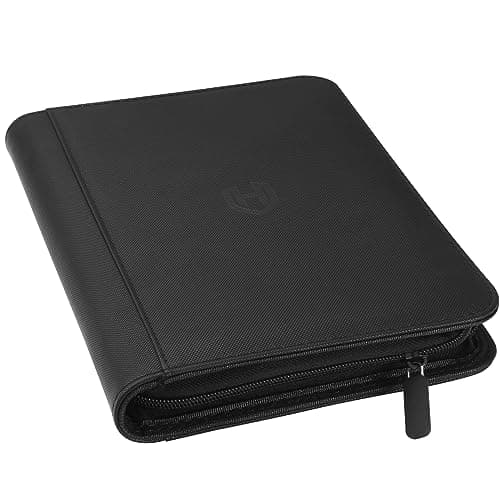 Card Binder 4 Pocket with Zipper, 288 Pockets Trading Card Holder Book, Premium PU Cover Zip Folder Binder, Side Loading Carrying Case Binder Album for TCG, MTG, Sports Cards, Game Cards