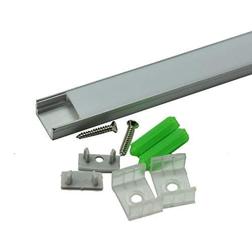 LED Aluminium Channel 8mm Recessed U Type LED Aluminum Channel 1 Meter(39.4inch) 5 Pack LED Profile Inside Width 12.2mm