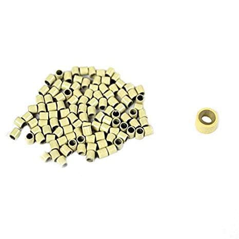 2 mm Blonde Color Small Copper Tubes Beads Links Locks Nano Micro Rings for I Tipped Human Hair Extensions