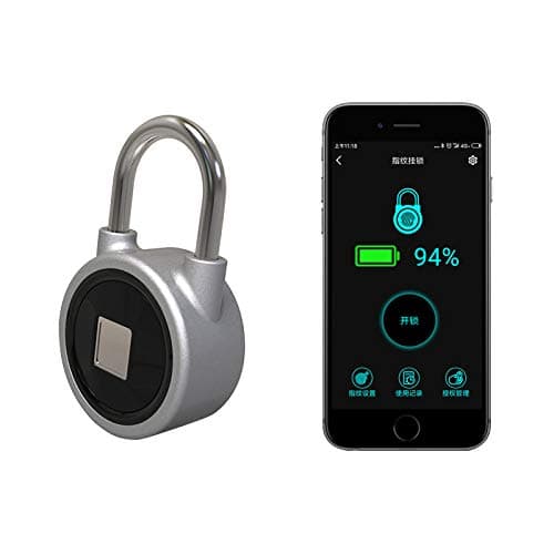 Fingerprint Padlock, Smart Bluetooth Lock, APP Unlock/15 Groups Fingerprints, Keyless Lock for Gym, Sports, School & Employee Locker, Outdoor, Fence and Storage, Support USB Charging
