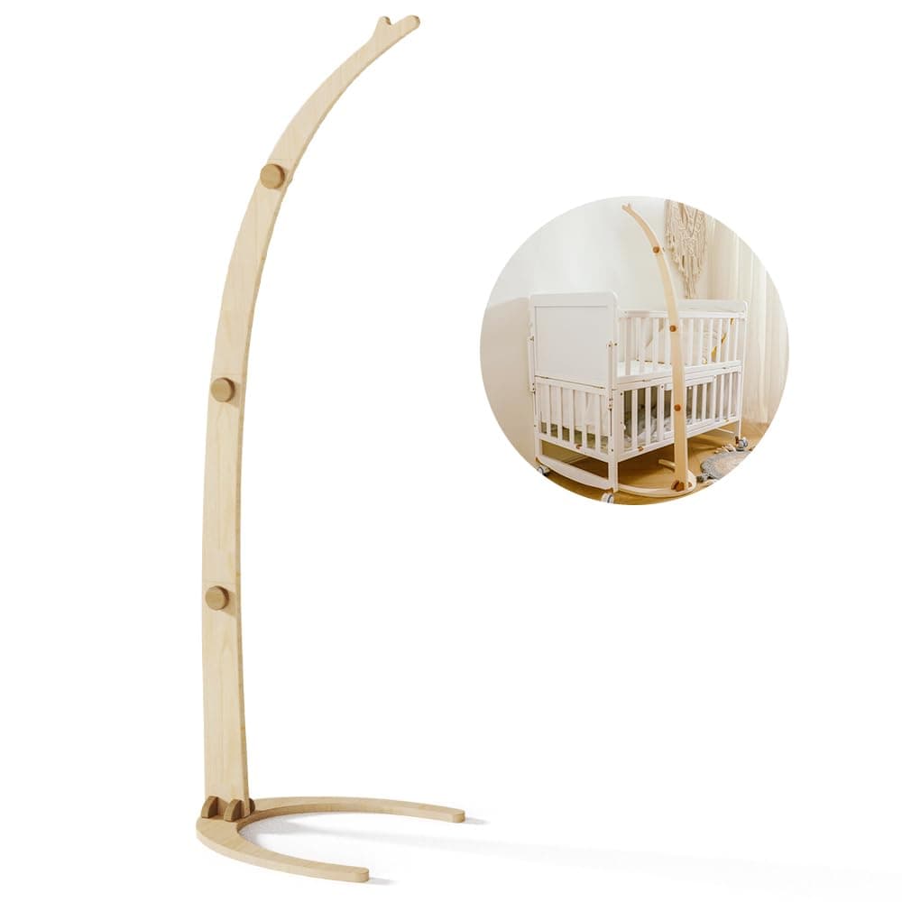 Promise Babe Baby Mobile Holder Wooden Floor Design for Baby Cot, Changing Table Baby Room DIY Wooden Mobile Holder Frame Mobile Holder for Hanging Mobile Bed Bell Wind Chime Floor Crib Holder Arm