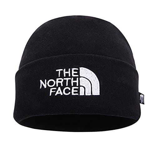 The North Face Double Layers Winter Thicken Polar Fleece Thermal Beanie Hat (Black, One Size)