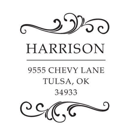 Custom Self Inking Address Stamp with Monogram - Style 232