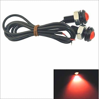 Rayshop - Carking 12V 1.5W 18MM Auto Car Eagle Eye Red Rear LED Light Day Time Running Lamp-Red Lens ( Color : Silver )