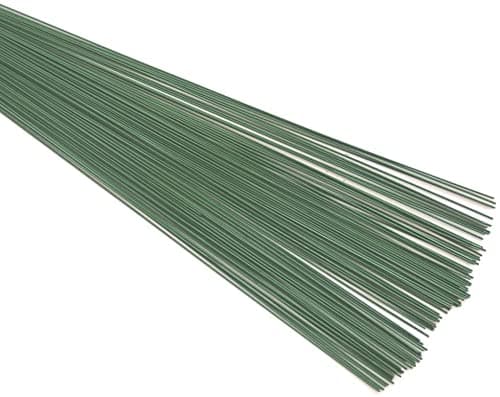 Floralcraft Green Lacquered Florist Stub Wire/Stem Wire - 22 SWG (0.71mm) x 12" - 50 Wires, Ideal For DYI Craft Floral Arrangements