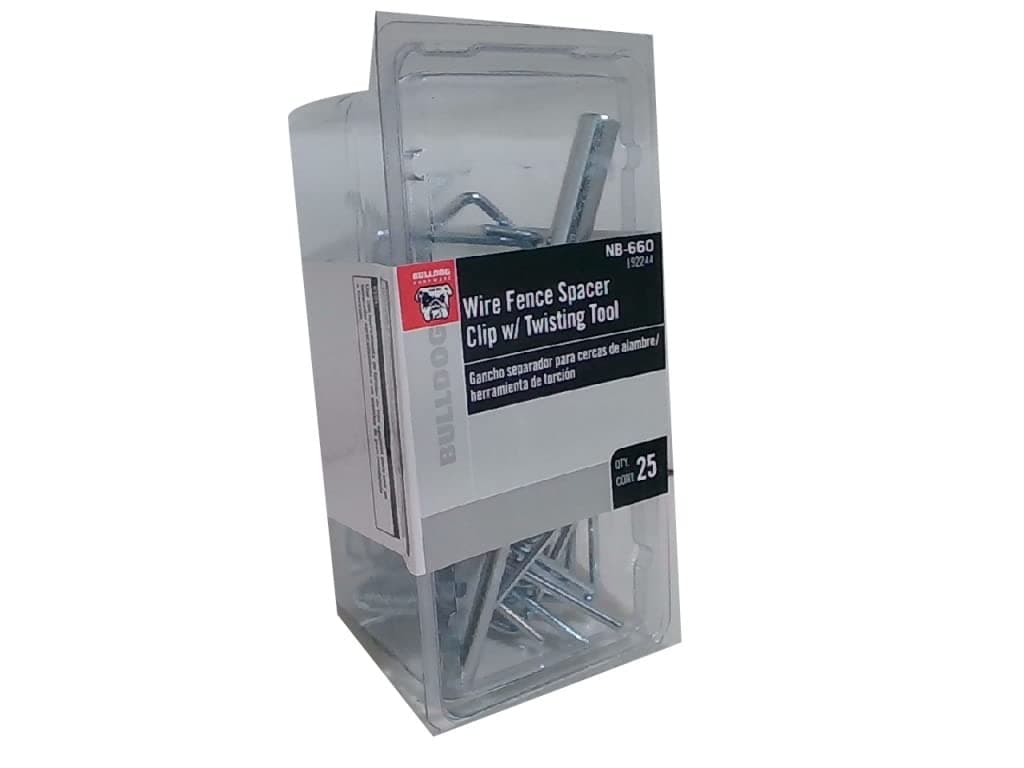 Bulldog Wire Fence Spacer Clip with Twisting Tool, 25ct.