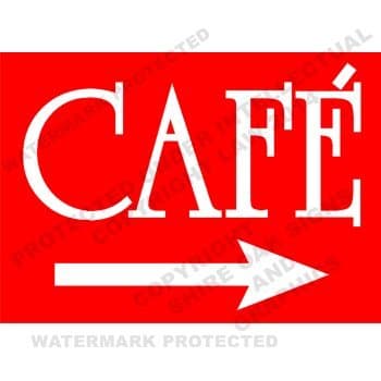 CAFE ARROW Sign - Multiple sizes, materials and arrow direction options available (Cafe Right Arrow, Option 2 450x300x3mm PVC)