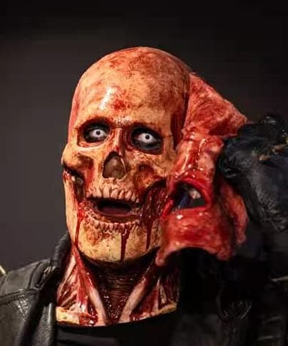 Which Is Me Scary Halloween Mask Tear-Off Type Skeleton Joker or Ghost Rider Double Mask Creepy Halloween Carnival Cosplay Costume Props