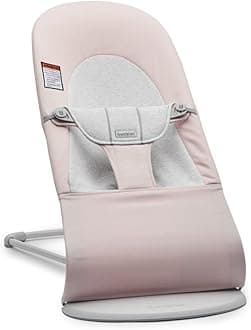 BabyBjörn Bouncer Balance Soft, Light Gray Frame, Cotton/Jersey, Light Pink/Gray