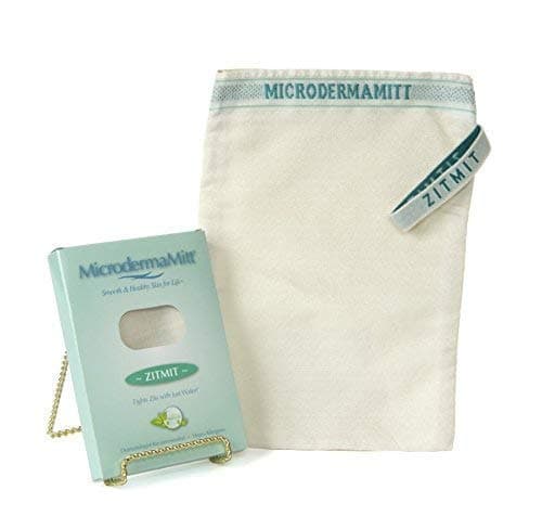 MicrodermaMitt ZitMit Clear Skin Mitt Reusable Facial Exfoliating Scrub Best Acne Treatment Prevention Blackhead Remover Deep Pore Cleansing Sensitive Skin 100% Natural Floss Silk