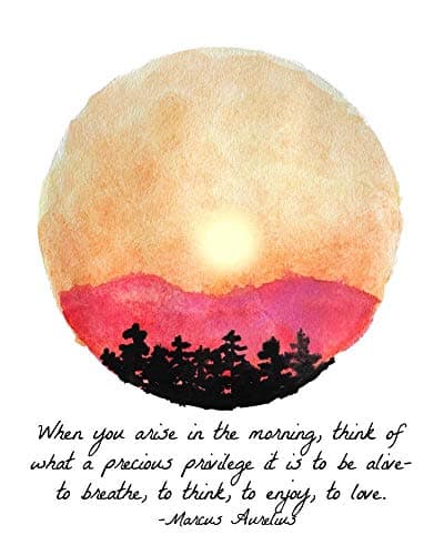 When You Arise in the Morning Inspirational Quote Watercolor Wall Art Sunrise Painting Print Unframed Artwork (11x14)