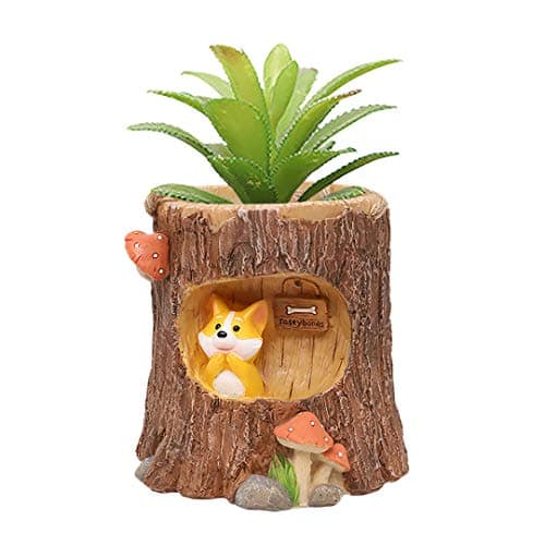 Segreto Creative Retro Tree Stump Hanging Flowerpot Plants Flower Pots Vase Succulent Pot,Home and Office Décor