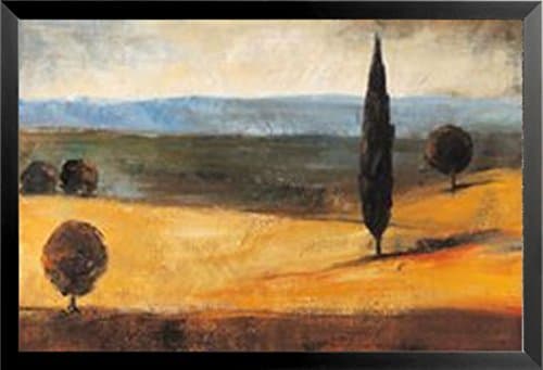 Buyartforless FRAMED Tuscan Vista I By Antonio 24x36 Art Print Poster Tuscan Landscape Italian Countryside Trees Vineyard