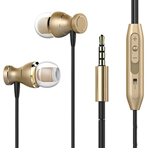 TFBOYS in-Ear Earphone Headset in-line Control Magnetic Clarity Stereo Sound Earphones with Mic for iPhone Mobile Phone MP3 MP4 (Gold)