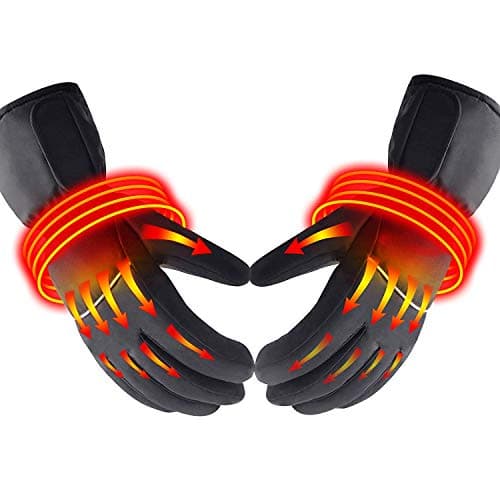 Rechargeable Electric Battery Heated Gloves for Men and Women, Outdoor Indoor Battery Powered Hand Warmer Glove Liners for Climbing Hiking Cycling, Waterproof Cold Winter Gloves