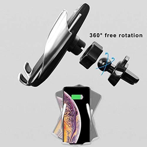 S5 Automatic Clamping Wireless Car Charger For iphone Android Air Vent Phone Holder 360 Degree Rotation Charging Mount Bracket