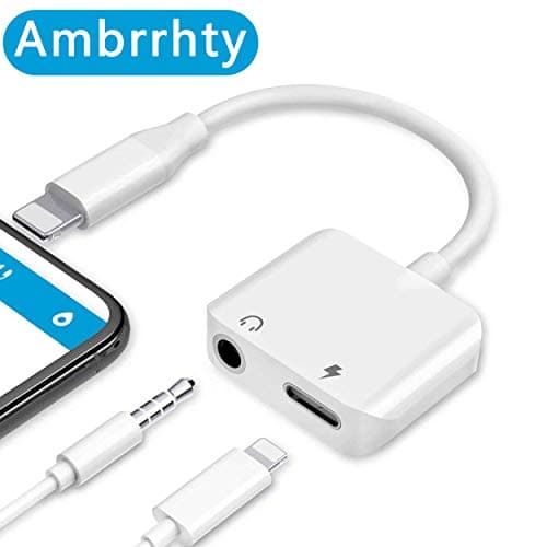 Ambrrhty Headphone Adapter Headset Adapter Splitter Earphone Connector,White