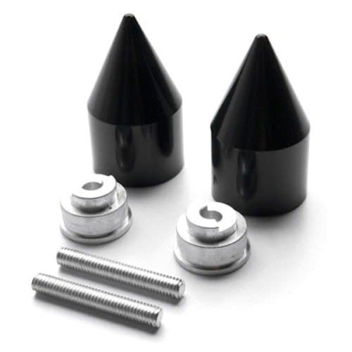 Black Spike Motorcycle Parts 2PCS CNC Aluminum Handlebar Grips Bar Ends Plug Slider Fit For Honda CBR 600RR 2003 2004 2005 2006 2007 2008 2009 2010 2011 2012 2013