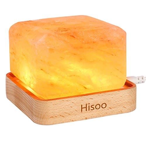 Hisoo Salt Lamp, LED Natural Himalayan Crystal Rock Lamp with USB Night Light for Air Purifying, Decoration Lighting,Best Fathers Days Gifts (Yellow, 1 pack)