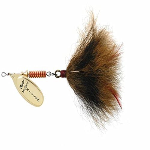 Mepps Musky Killer Dressed Fishing Lure, 3/4-Ounce, Gold/Brown Squirrel Tail
