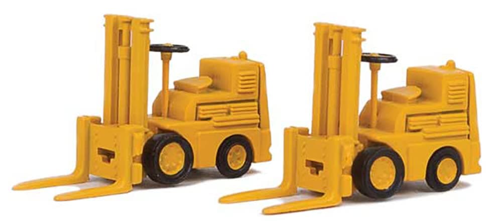 Walthers SceneMaster Forklift 2-Pack-Yellow 949-4164 HO Scale Model Railroad - Vehicle Model