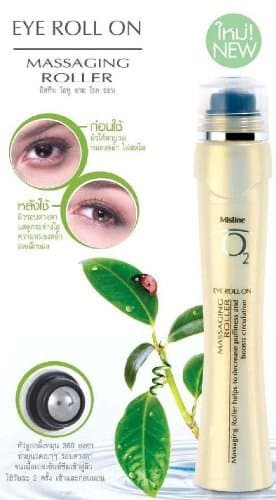 Mistine O2 EYE Roll on Massaging Roller Anti-puffiness Anti-aging & Brightening From Thailand