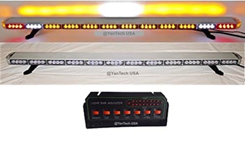 60" Amber Clear Super Bright LED Light Bar 102 LEDs Flashing Warning Tow Truck Wrecker Police Snow Plow with Cargo Lights and Tail/Brake/Turn Signal Lights - USA Warranty w/Lifetime Service