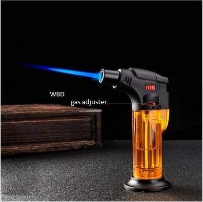 WBDPlatinum Series Plastic Windproof Jet Flame Gun Thrower Barbeque Torch Lighter with Stand