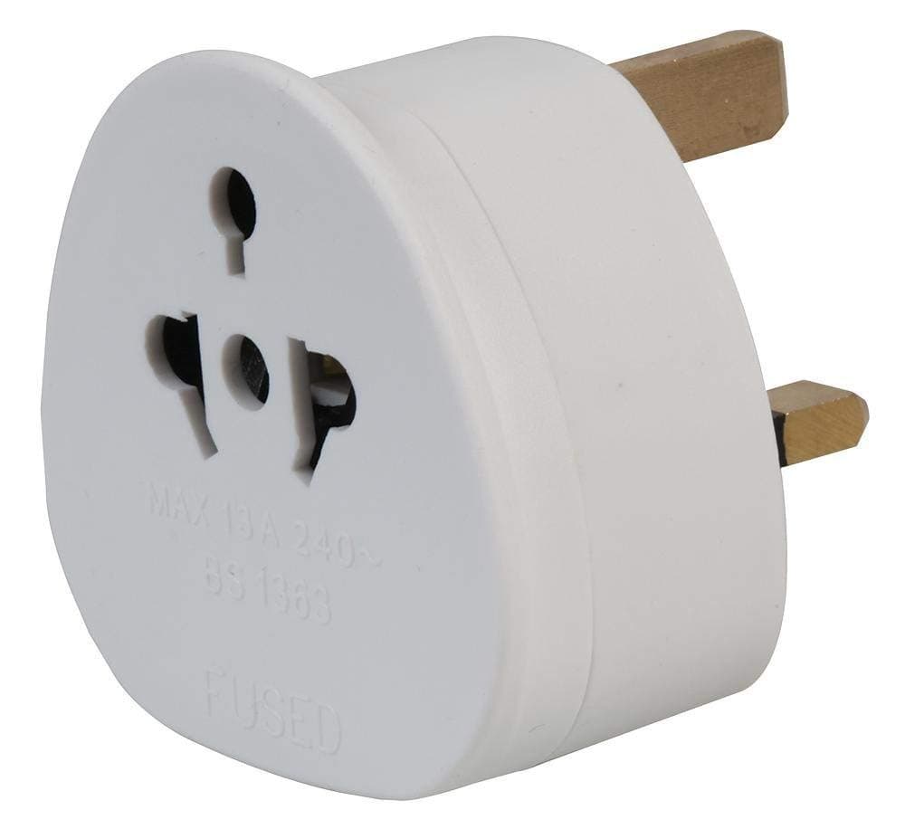 SHINEEUROPEAN TO UK TRAVEL ADAPTER, 2 TO 3 PIN TRAVEL PLUG/ADOPTER 3 PIN ADAPTOR PACK OF 1
