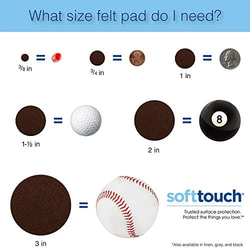 Self-Stick Furniture Round Felt Pads for Hard Surfaces – Protect your Hard Floors from Furniture Scratches, 1" Walnut Brown, Round (16 Pieces)