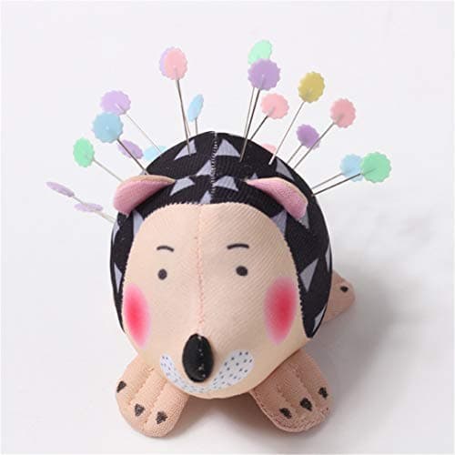 Weryffe Hedgehog Shape Pin Needle Cushion Cute Soft Fabric Pin Cushion Round Pins Quilting Holder Women Sewing Craft Tools (Colorful)