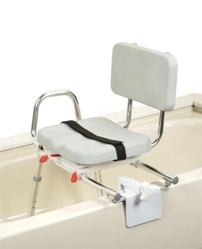 Tub Mount X-Short Transfer Bench with Padded Swivel Seat