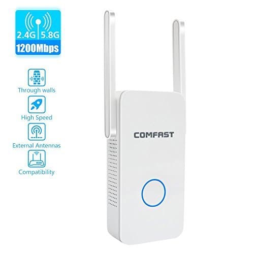 WiFi Extender,Seriud Extender Dual Band WiFi Booster WiFi Range Extender Wireless Repeater Internet Extender Wireless Extender AC1200 WiFi Repeater 2.4Ghz &5.8Ghz up to 1200Mbps