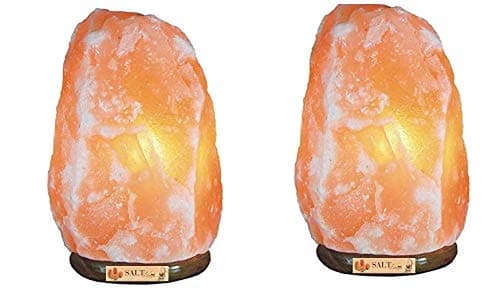Salt Lamps Pack of 2/8-10 KG Natural Himalayan Pink Crystal Rock Salt Lamp with CE Approved Switch and Plug 100% Premium Quality Hand Made Carved Lamps