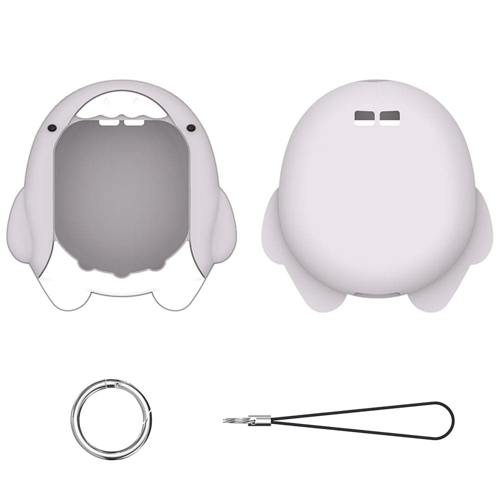 Silicone Case Compatible with Tamagotchi Uni, Waterproof Protective Skin Sleeve Shll with Lanyard Shockproof Anti-Scratch Cartoon Shark Shape with Lanyard for Kids Gifts