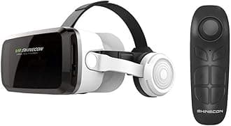 Bnext HD Virtual Reality Headset w/Controller/Gamepad,VR Headsets for iPhone/Android (Smart Glasses, White)