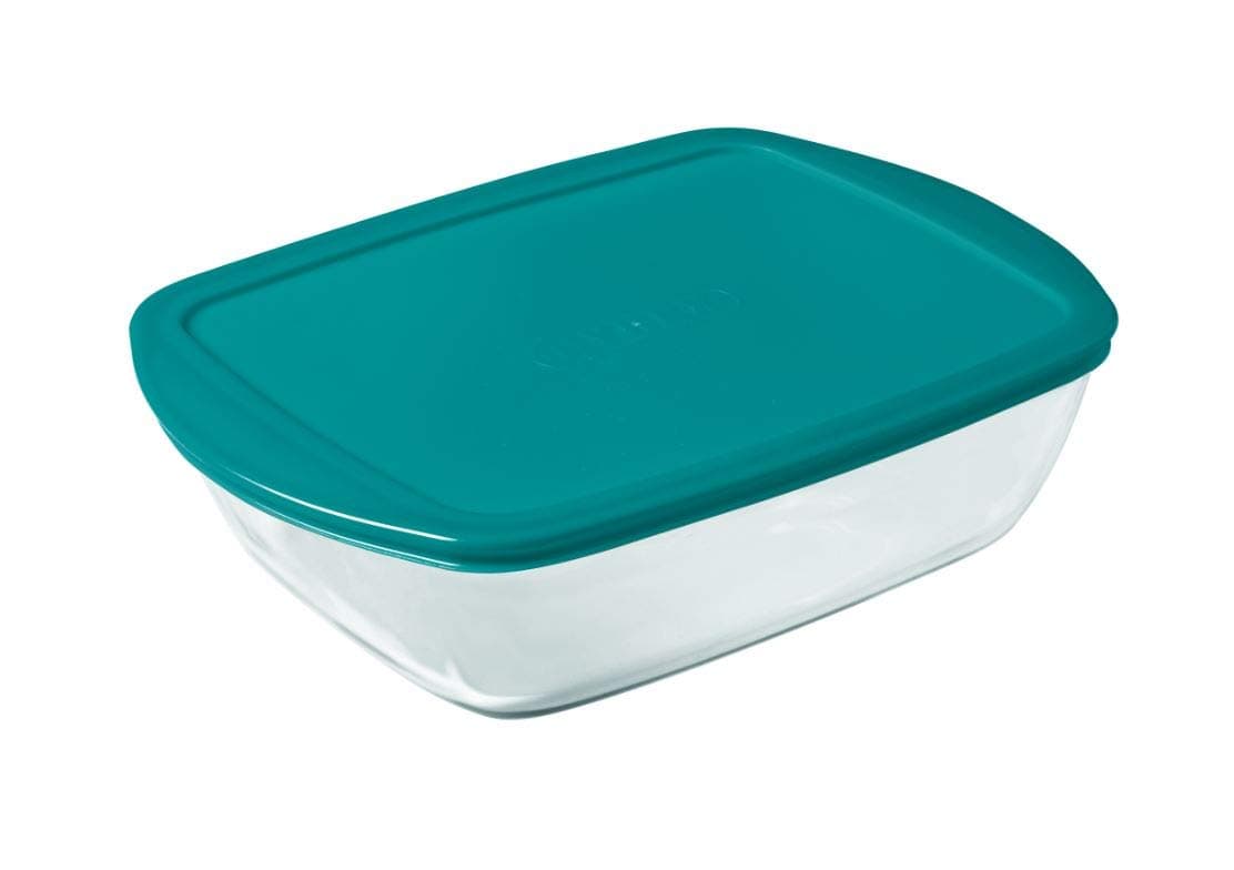 Rectangular Shallow Version Dish With Lid - Multi Color
