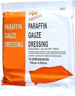 Paraffin Gauze (Bactigras) 10cm x 30cm Standard Ready to Use Pack of 10 in Tin