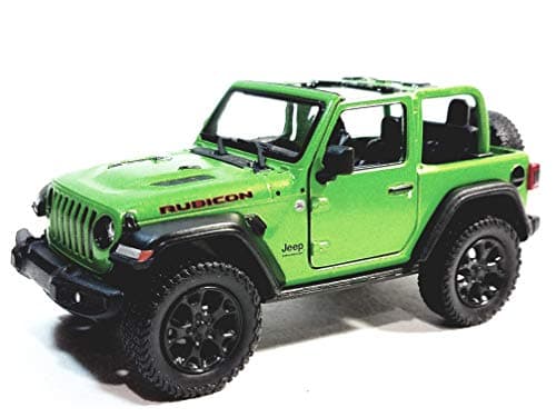 Kinsmart Lime Green Jeep Wrangler Rubicon 2018 Opentop 1/34 Scale Diecast Car