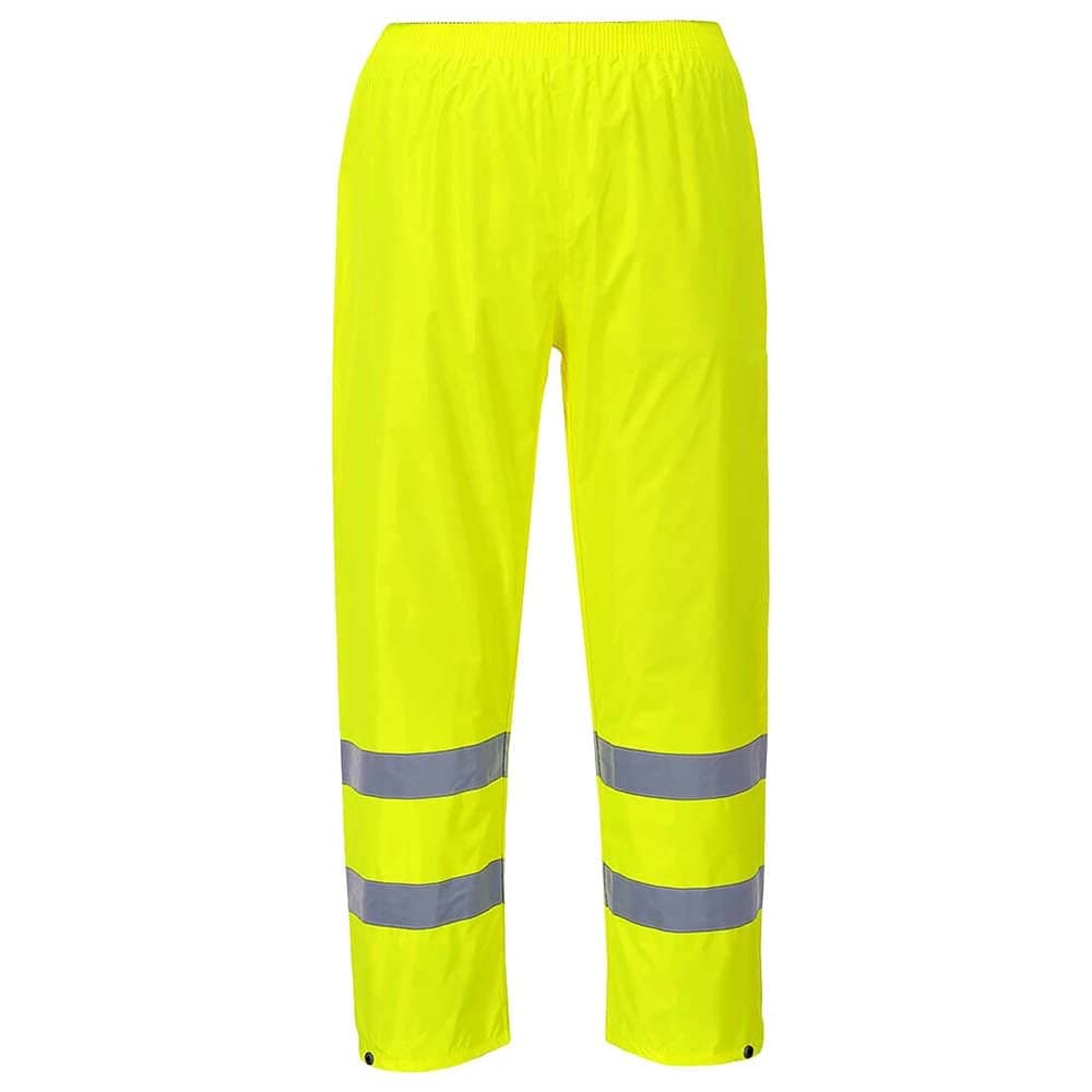 PortwestHi-Vis Rain Trousers Viz Work Cargo Work Pants Reflective Waterproof Rain ANSI E, Yellow, 5XL