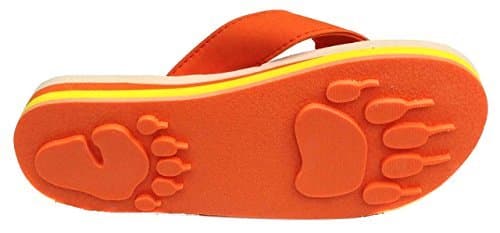 Animal Traks FLIP Flops Slippers- Bear Print Sandals for Girls and Boys, Little Kids (Age 4 – 8).